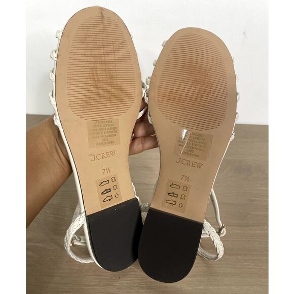 J.Crew Braided Wedge Sandal white 7.5 - Picture 3 of 3